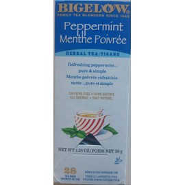 Bigelow Peppermint Herbal Tea, Box of 28 Tea Bags