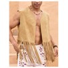 BEAUDRM Men's Fringe Suede Vest Boho Tassel Open Front Sleeveless