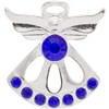September Sapphire Birthstone Angel Pin, 8 Stones, Silver