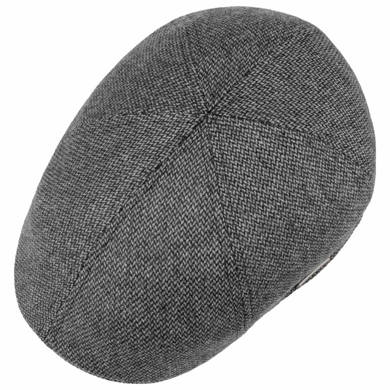 Stetson Texas Peaked Cap Flat Cap Herringbone Made in EU