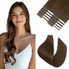 Silk-co Double Stitched Tape Extensions Real Hair Pack of 20,