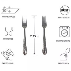 Kitchen Flatware Set 12 Pieces Stainless Steel Dinner Forks Flatware Tableware Set Kitchen 7.25 inch