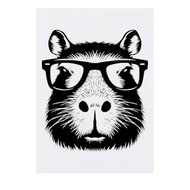 'Capybara Wearing Glasses' Temporary Tattoo - Water Resistant, Skin-Safe, Non-Toxic Transfer (TO00084159)