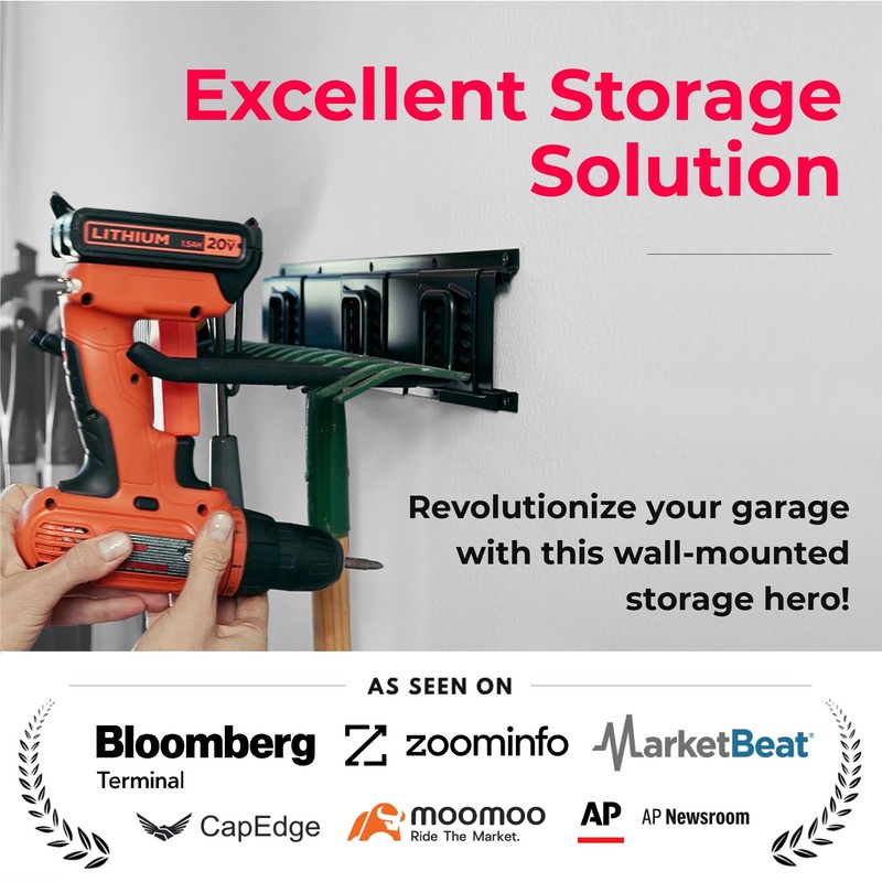 TIDYME Garage Tool Organizer Wall Mount - 48 inches -