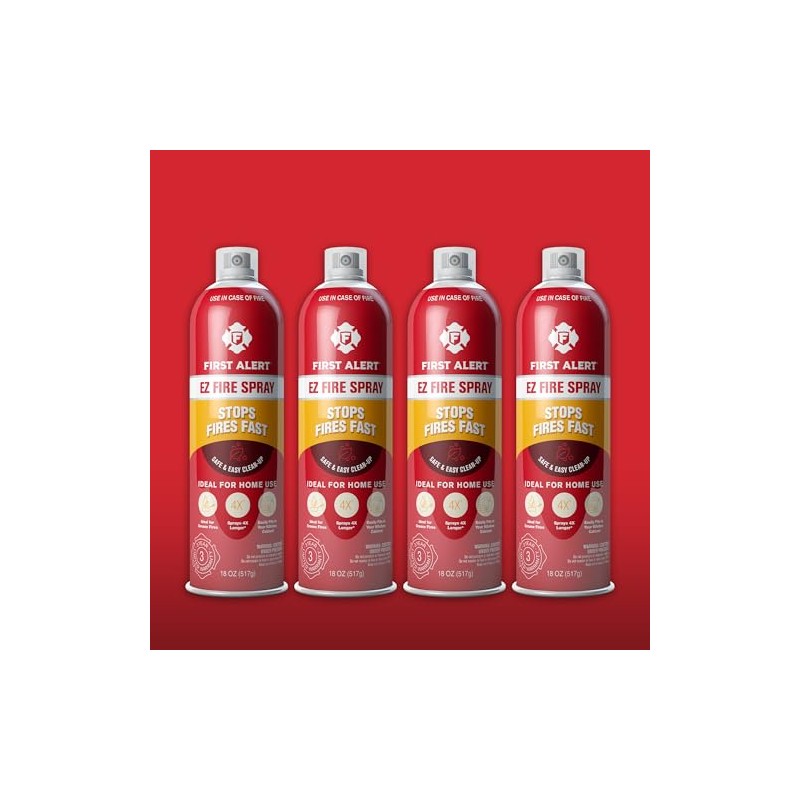 FIRST ALERT EZ Fire Spray, Extinguishing Aerosol Spray, AF400 Red