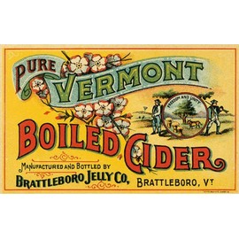WONDERFULITEMS Pure Vermont Boiled Cider USA Crate Label Canvas Reproduction
