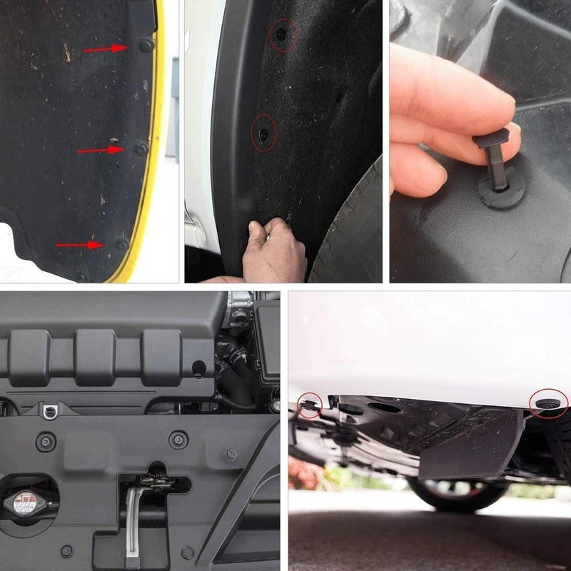 RANMO 120PCS 6 Different Car Rivet Clips Nylon Bumper Fastener