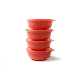 Tupperware Aloha 1L Salmon (4) Serving Bowl Salad Bowl