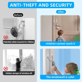 KRYVLEXA Heavy Duty Door Chain Lock - 304 Stainless Steel, Spring Loaded Pushbutton Latch, Child & Pet Proof, No-Drill Installation for Interior,Front,Hotel Doors (Brushed Silver)