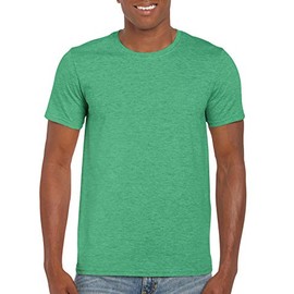 Fashion Gildan 64000 Tee Shirt Heather Irish Green Medium