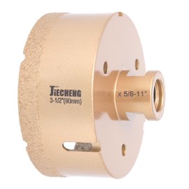 Diamond Core Drill Bit 3-1/2 inch Diamond Hole Saw for Granite, Quartzite, Marble, Concrete, Porcelain, Ceramic Dry or Wet Use Fit Angle Grinders (90mm)