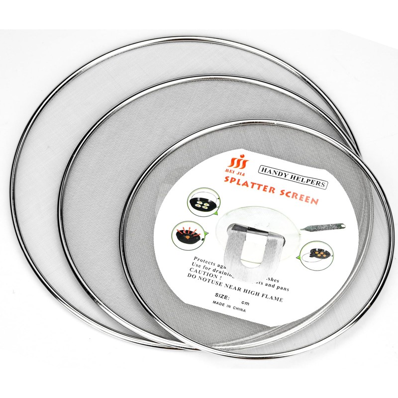 3 Pack Splatter Screen for Frying Pan 13" 11.5" 9.8"