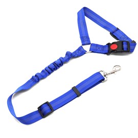 Taokechel Adjustable Pet Safety Seat Belt for Dogs & Cats - Car Headrest Restraint with Nylon Fabric - Comfortable & Durable Dog & Cat Vehicle Seatbelts & Harness(Blue)