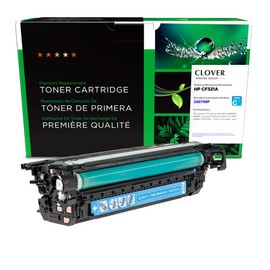 Clover Remanufactured Toner Cartridge Replacement for HP CF321A (HP 653A) | Cyan