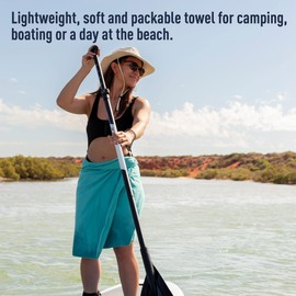 Sea to Summit - Pocket Microfibre Towel L - Bath Towel - Tiny Pack Size - Ultra Absorbent & Quick Dry - Whisper Light - Hang Loop & Case - For Backpacking - 60 x 120cm - Outback Orange - 112g