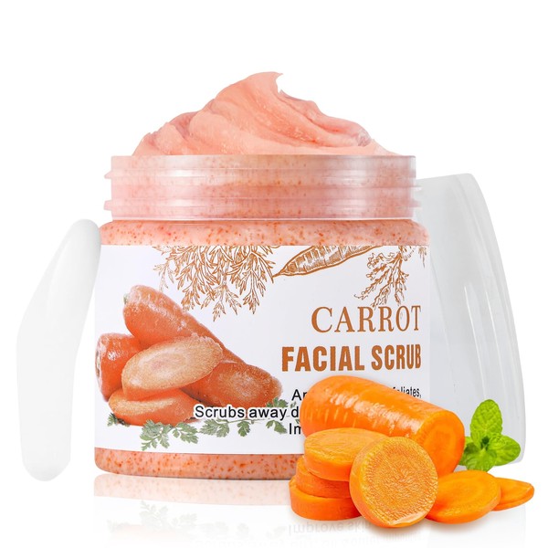 Face Scrub with Vitamin C and Carrot, Gentle Facial Exfoliating