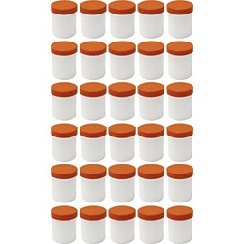 30 Ointment Jar Containers Cream/Ointment Kruke High 25ml Capacity with Orange Coloured Lids – Made in Germany