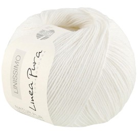 LANA GROSSA Linissimo Lightweight Loose Twisted Cotton Linen Yarn Hand Knitting Yarn Made of 50% Cotton & 50% Linen 50 g Wool for Knitting & Crocheting 187 m Yarn