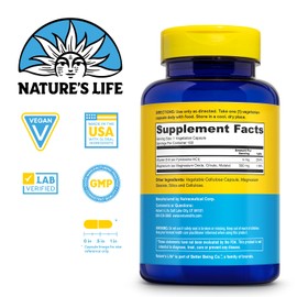 Nature's Life Renewing Magnesium 500 mg - Magnesium Citrate, Magnesium Malate, Magnesium Oxide Plus Vitamin B-6 - Muscles and Nerves Support - Lab Verified (100 Servings, 100 VegCaps)