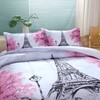 Suncloris Paris Style Comforter Set for Girls Teens, Queen Size