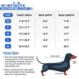 MORVIGIVE Windproof Waterproof Dog Coat for Dachshund -Red,XSmall- Miniature Dachshund Clothes, Small Dog Coat with Harness Built in, Reflective Dachshund Jacket with Adjustable Buckle Closure