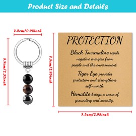 Dabihu Healing Spiritual Crystal Keychain Stress Relief Anxiety Calming Jewelry Protection Keychain for Women Men Inspirational Graduation Birthday Present Encouragement Gifts for Friends Coworker