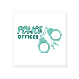 CafePress Police Officer Sticker Square Bumper Sticker Car Decal