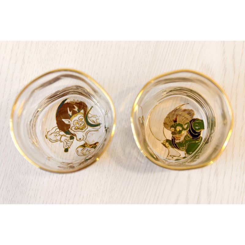 ADERIA S6226 Japanese Sake Glasses, Fujin and Thunder Sake Glass