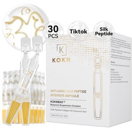 Silk Peptide Intensive Lifting Ampoule Anti-Aging Hydrating Serum KOKNTM Complex Multi Collagen Niacinamide 4D Hyaluronic Acid for Wrinkles and Fine Lines Radiance (1.5fl.oz) 1.5fl.oz / 실크 펩타이드 인텐시브 리프팅 앰플 안티에이징 하이드레이팅 세럼 KOKNTM 콤플렉스 멀티 콜라겐 나이아신아마이드 주름 및 잔주름 광채를 위한 4D 히알루론산 (1.5fl.oz) 1.5fl.oz