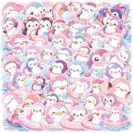 50PCS Penguin Stickers,Kawaii Cartoon Penguin Sticker for Water Bottle Laptop Scrapbook Skateboard Luggage Bike Computer Journal Phone Helmet,Animals Graffiti Waterproof Decals for Teens Kids Adults