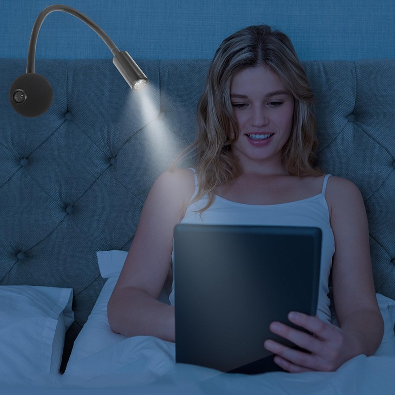 Luz de lectura LED de 3W de LEDMOMO, lámpara de