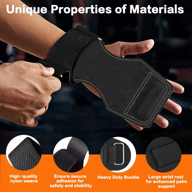 Weight Lifting Wrist Strap, Double-Layer Leather Wrist Straps for Gym