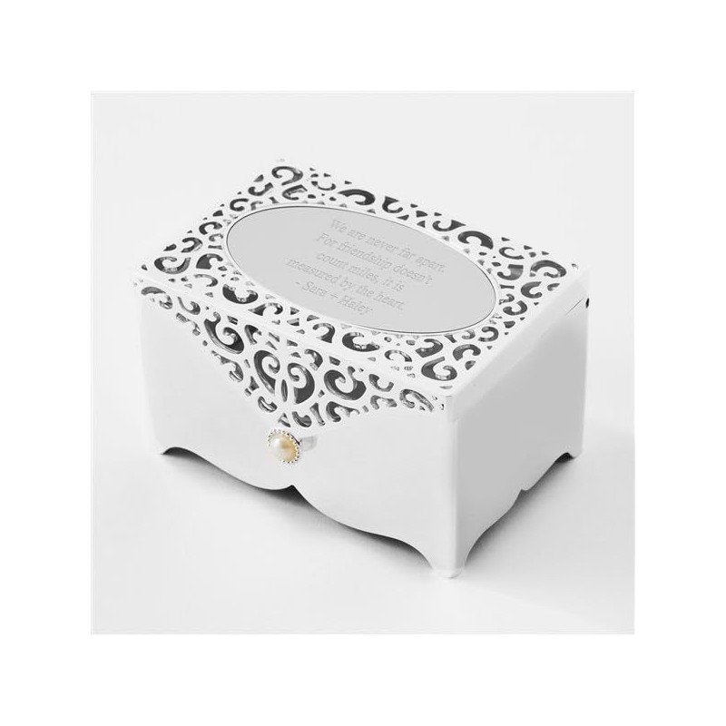 THINGS REMEMBERED Engraved Silver Scroll Rectangle Keepsake Box (Free Customization)