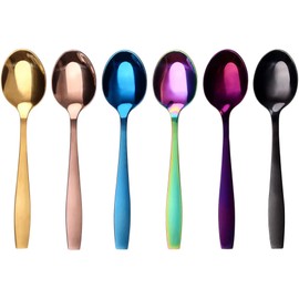 GRÄWE Königstein Series Coffee Spoons Stainless Steel Pack of 6 Hand Polished Dishwasher Safe Colourful