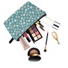 YULUENZE Blue-green Little Flower Makeup Bag Cute Small Organizer Bag