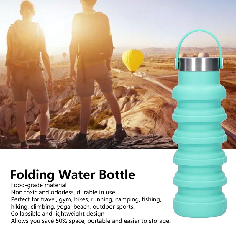 500ml Collapsible Water Bottle Foldable Cup Portable Outdoor Travel Sports