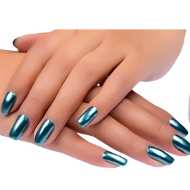 IMGDD Blue Metallic Nail Polish, Mirror Shiny Metal Long-Lasting Quick Dry Nail Lacquers (03, 6ml)
