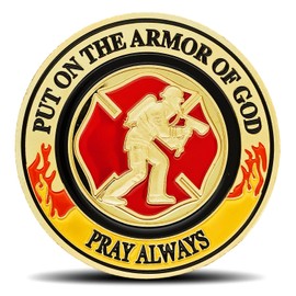 Firefighter Armor of God Challenge Coin - Inspirational Gift for Firefighters