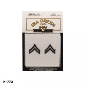PAIR US Army Corporal E-4 CPL Chevron Pins ~ Black Subdued ~ NEW Ira Green USA