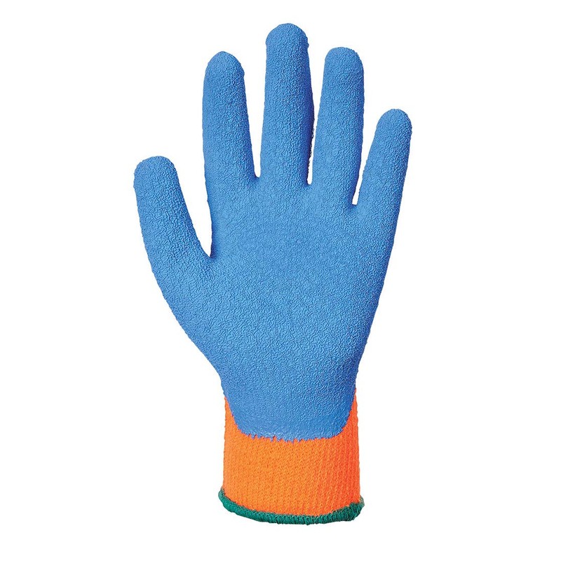Portwest A145 Cold Protection Grip Glove - Latex Orange/Blue, Medium