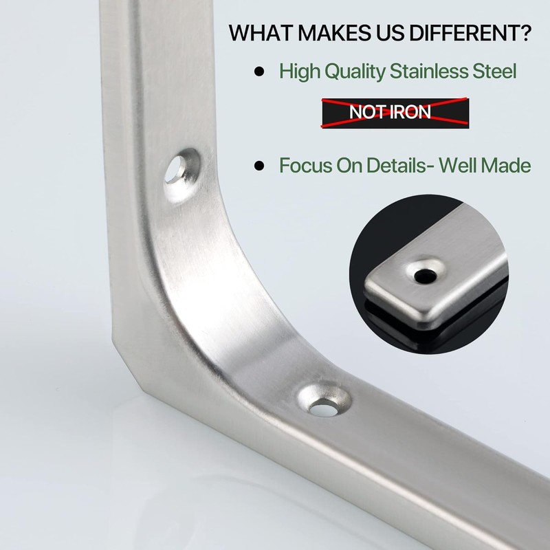 SAYAYO Wall Shelf Bracket 6 x 5 Inch, Stainless Steel