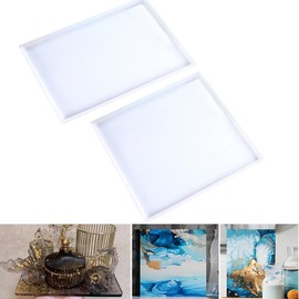 Extra Large Rectangle Tray Resin Mold (2Pack(Rectangle12"+Square10"))