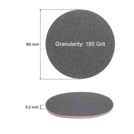 uxcell 10pcs 180 Grit Sanding Sponge 5 Inch Hook and Loop Sponge Sanding Disc for Orbital Sander, Wet/Dry Use Sponge Buffer for Car Wood Drywall Metal Furniture Polishing