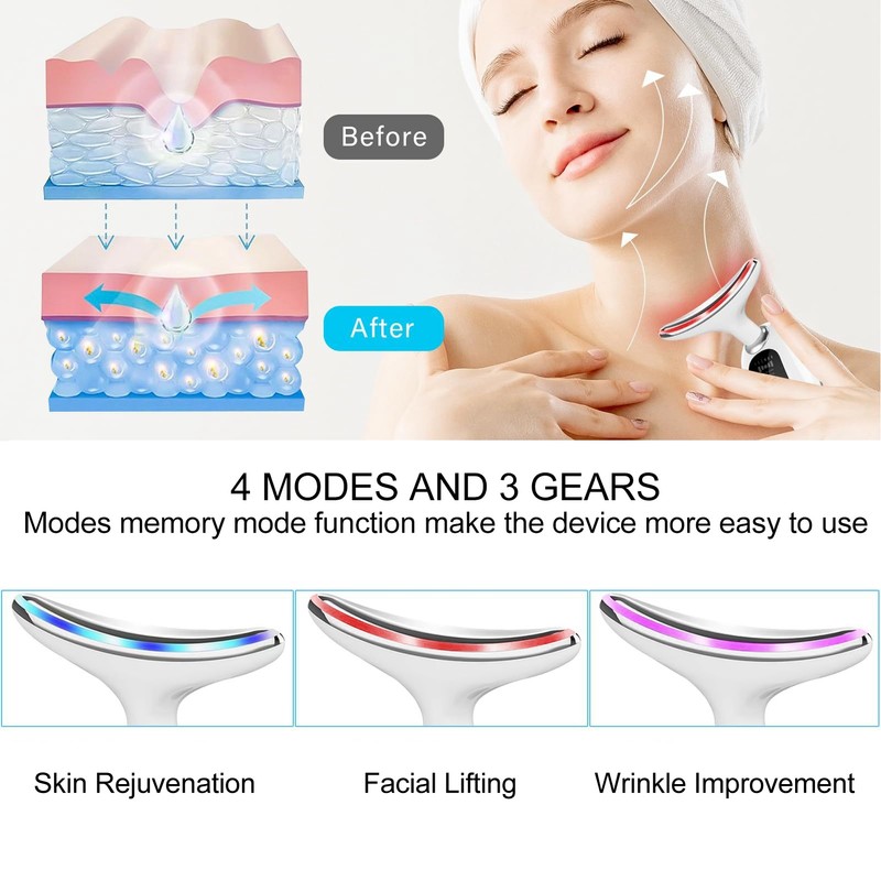 Neck Face Beauty Device Anti Aging Wrinkle Removal 4 Modes