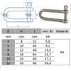 2 x Shackles Long Shape D = 5 x 10