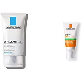 La Roche Posay Effaclar Mat Crema Facial Matificante para Piel Grasa, 40 ml  Anthelios Toque Seco FPS 50  Protector Solar Facial para Piel Grasa, 50