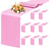 8 Pack Pink Table Runner 12 x 72 Inch Satin