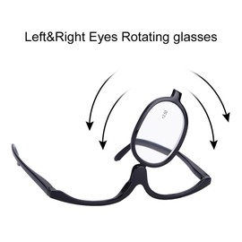 Make-up glasses, mini glasses, make-up glasses, fashion women's make-up glasses with folding glasses (black 350)