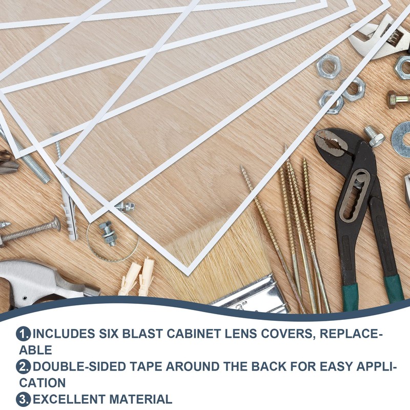 12 Pcs Abrasive Blasting Cabinet Lens Cover Polyester Film Sandblast