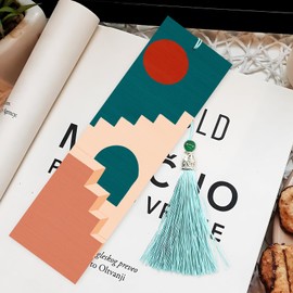 DIYDeligths 4Pcs Bookmarks Paint by Numbers Kit for Adults Wood Bookmarks Digital Oil Painting with Colorful Tassels Blank Bookmark Ornament for Book Lovers Craft Gift (Stairway to The Sun)